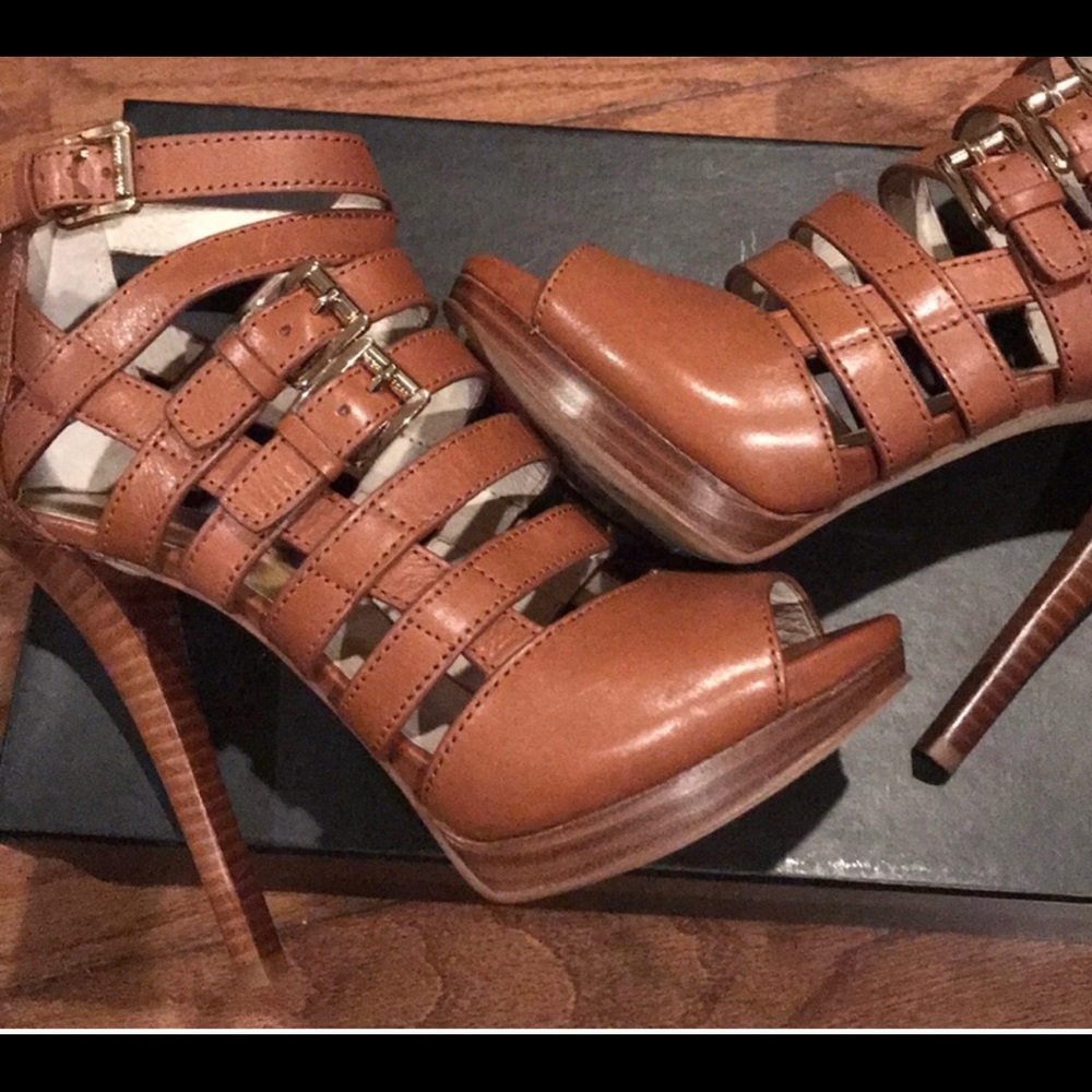 Brown Leather Sandals by Michael Kors